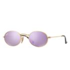 Ray-ban Oval Flat Gold Sunglasses, Violet Lenses - Rb3547n