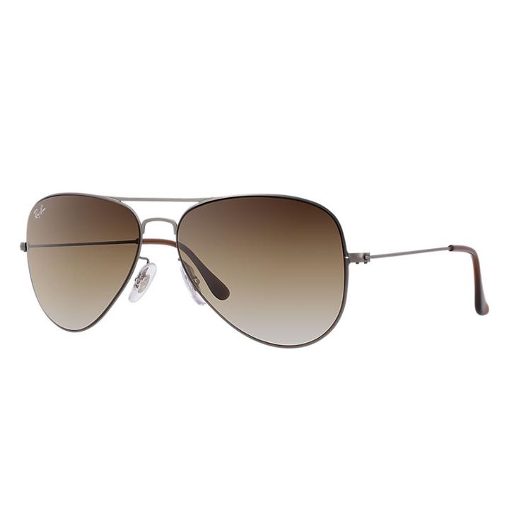 Ray-ban Aviator Flat Metal Gunmetal Sunglasses, Brown Lenses - Rb3513
