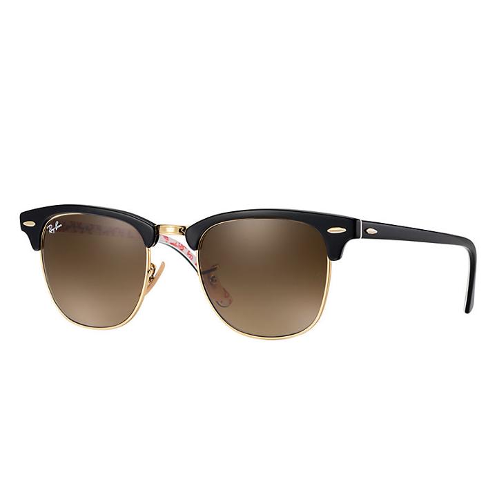 Ray-ban Clubmaster  Black Sunglasses, Brown Lenses - Rb3016