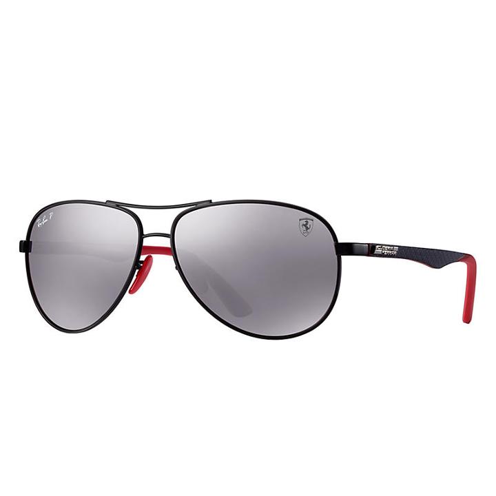 Ray-ban Scuderia Ferrari Collection Black Sunglasses, Polarized Gray Lenses - Rb8313m