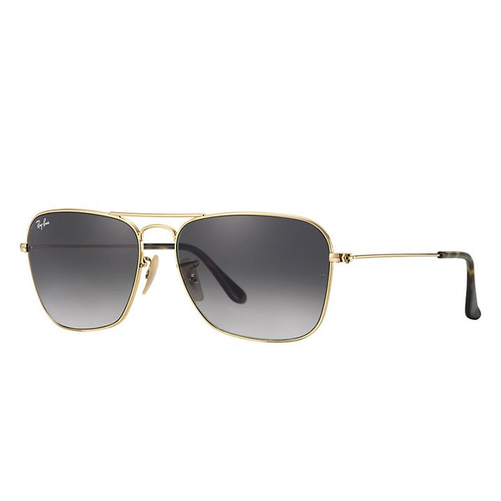 Ray-ban Caravan Gold Sunglasses, Gray Lenses - Rb3136