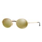 Ray-ban Oval Flat Gold Sunglasses, Yellow Lenses - Rb3547n