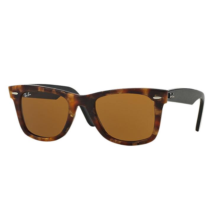 Ray-ban Original Wayfarer Distressed Black Sunglasses, Brown Lenses - Rb2140