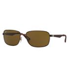 Ray-ban Gunmetal Sunglasses, Brown Lenses - Rb3529