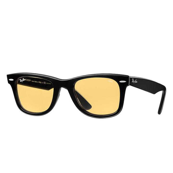 Ray-ban Wayfarer Evolve- Holiday Exclusive Edition Black Sunglasses, Yellow Lenses - Rb2140
