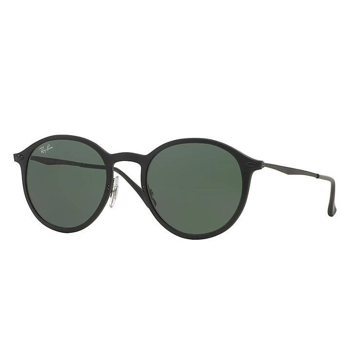 Ray-ban Round Light Ray Black Sunglasses, Green Lenses - Rb4224