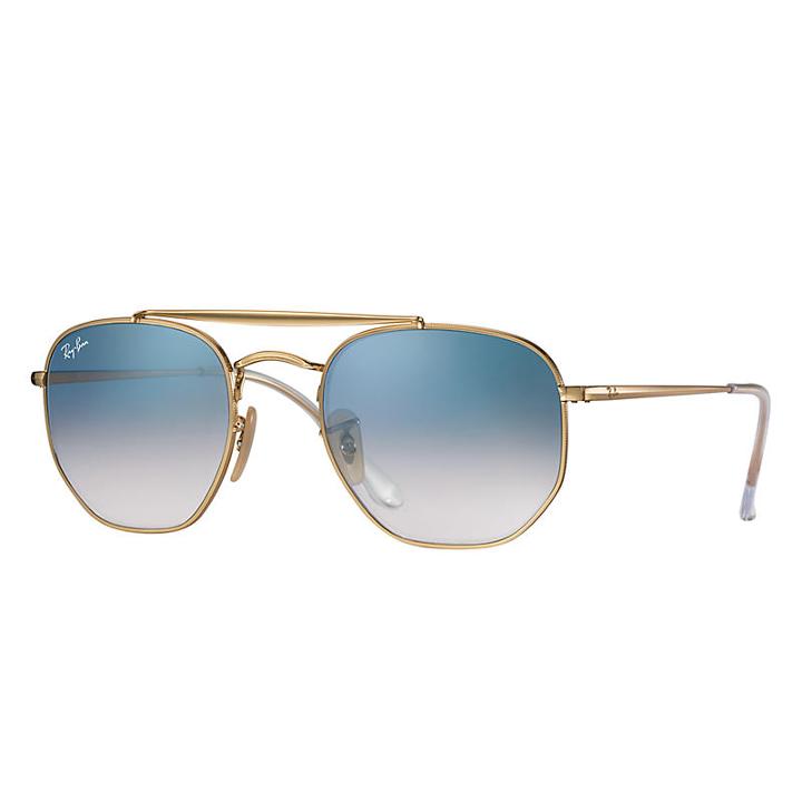 Ray-ban Marshal Gold Sunglasses, Blue Lenses - Rb3648