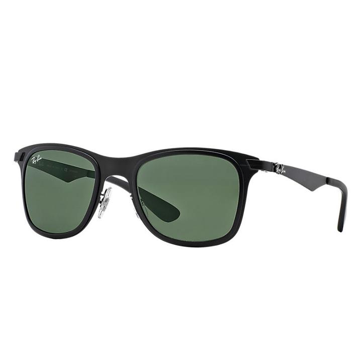 Ray-ban Wayfarer Flat Metal Black Sunglasses, Polarized Green Lenses - Rb3521m