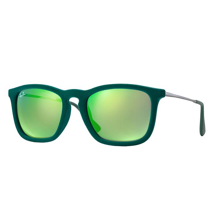 Ray-ban Men's Chris Velvet Gunmetal Sunglasses, Green Lenses - Rb4187