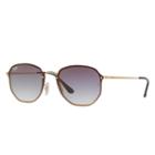 Ray-ban Blaze Hexagonal Gold Sunglasses, Blue Lenses - Rb3579n