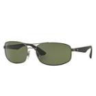 Ray-ban Men's Black Sunglasses, Polarized Green Lenses - Rb3527
