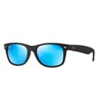 Ray-ban New Wayfarer Black Sunglasses, Blue Flash Lenses - Rb2132