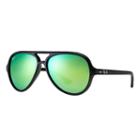 Ray-ban Cats 5000 Black Sunglasses, Green Flash Lenses - Rb4125