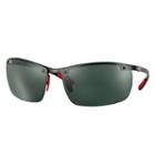 Ray-ban Scuderia Ferrari Collection Black Sunglasses, Green Lenses - Rb8305m