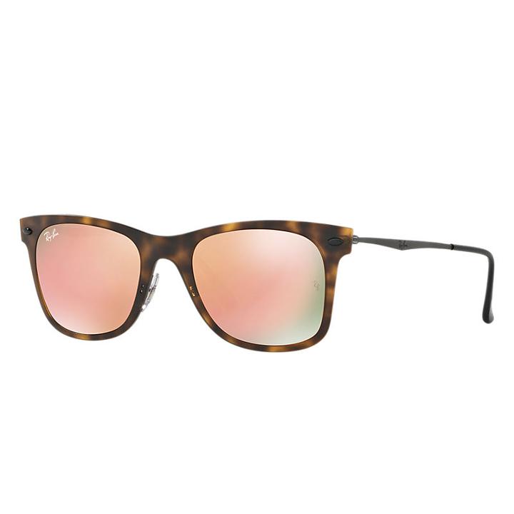 Ray-ban Wayfarer Light Ray Gunmetal Sunglasses, Pink Lenses - Rb4210