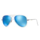 Ray-ban Aviator Light Ray Ii Silver Sunglasses, Blue Lenses - Rb4211
