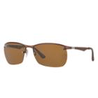 Ray-ban Men's Brown Sunglasses, Polarized Brown Sunglasses Lenses - Rb3550