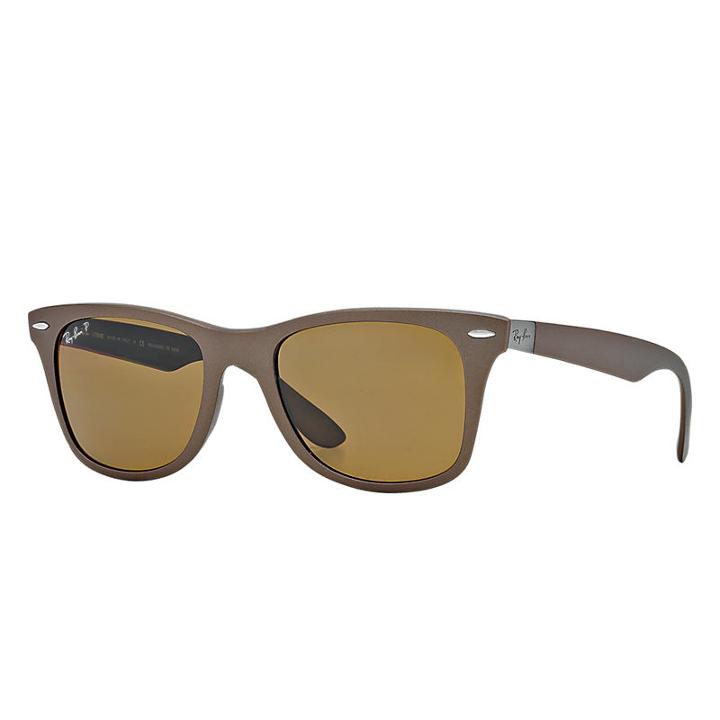 Ray-ban Wayfarer Liteforce Brown Sunglasses, Polarized Brown Sunglasses Lenses - Rb4195