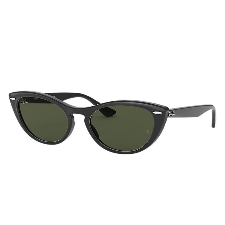 Ray-ban Nina Black Sunglasses, Green Lenses - Rb4314n