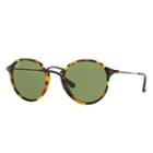 Ray-ban Round Fleck Gunmetal Sunglasses, Green Lenses - Rb2447