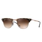 Ray-ban Clubmaster Light Ray Brown , Brown Sunglasses Lenses - Rb8056