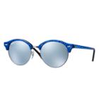 Ray-ban Clubround Blue Sunglasses, Gray Flash Lenses - Rb4246