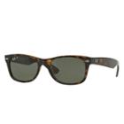 Ray-ban New Wayfarer Blue Sunglasses, Polarized Green Lenses - Rb2132