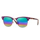 Ray-ban Clubmaster Mineral Purple Sunglasses, Green Flash Lenses - Rb3016