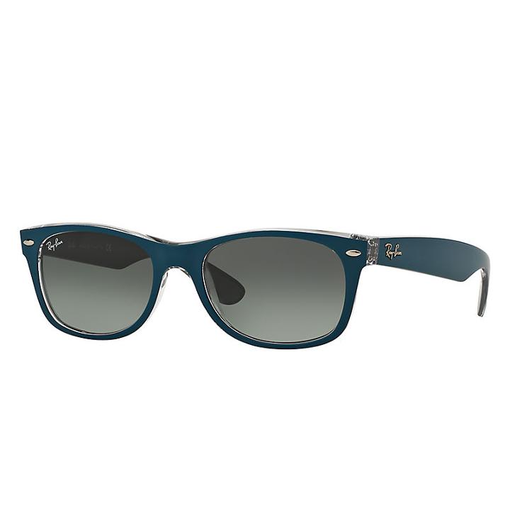 Ray-ban New Wayfarer Bicolor Blue Sunglasses, Gray Lenses - Rb2132