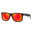 Ray-ban Men's Justin Color Mix Black Sunglasses, Red Lenses - Rb4165