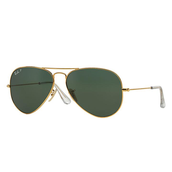 Ray-ban Aviator Solid Gold Gold, Polarized Lenses - Rb3025k