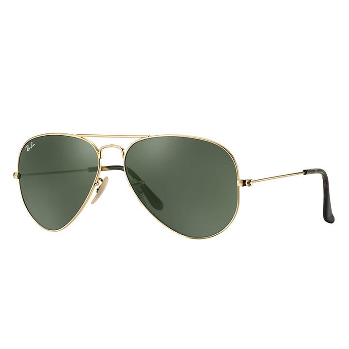 Ray-ban Aviator Havana Collection Gold  Sunglasses, Green Lenses - Rb3025