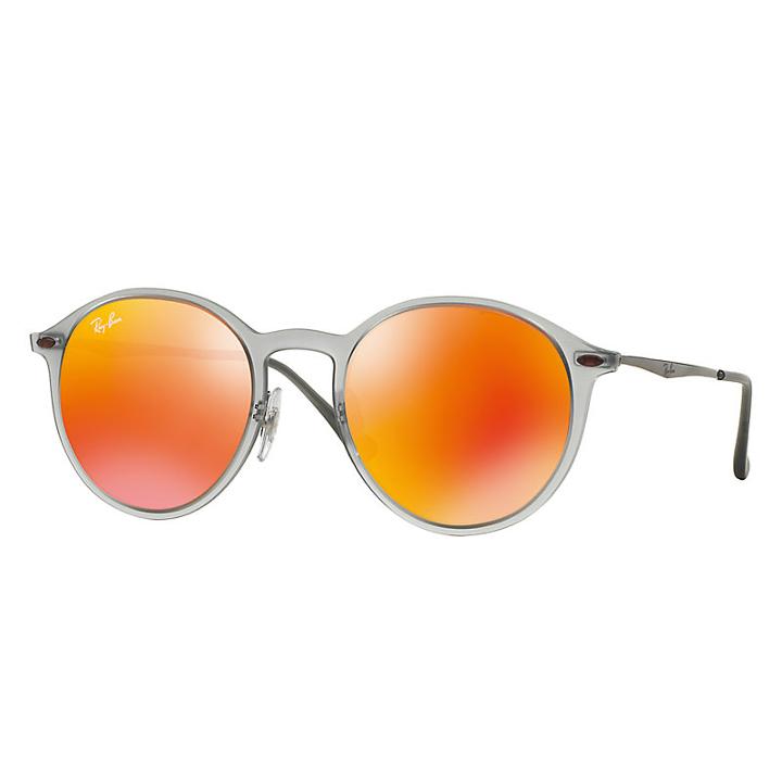 Ray-ban Round Light Ray Silver Sunglasses, Red Lenses - Rb4224