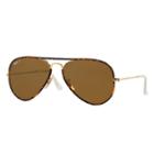 Ray-ban Men's Aviator Full Color Gold Sunglasses, Polarized Brown Lenses - Rb3025jm