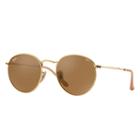 Ray-ban Men's Round Evolve Gold Sunglasses, Brown Lenses - Rb3447