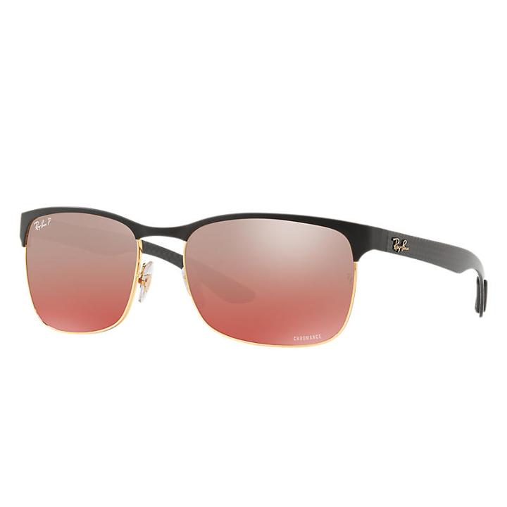 Ray-ban Rb8319 Chromance Black Sunglasses, Polarized Pink Lenses - Rb8319ch