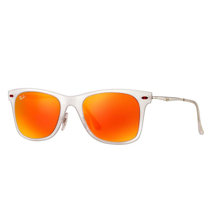 Ray-ban Wayfarer Light Ray Silver Sunglasses, Red Lenses - Rb4210