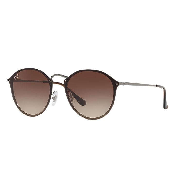 Ray-ban Blaze Round Gunmetal Sunglasses, Brown Lenses - Rb3574n
