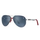 Ray-ban Scuderia Ferrari Collection Silver Sunglasses, Gray Lenses - Rb3460m