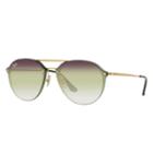 Ray-ban Blaze Double Bridge Gold Sunglasses, Green Lenses - Rb4292n