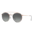 Ray-ban Round Double Bridge Copper Sunglasses, Gray Lenses - Rb3647n