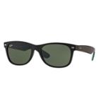 Ray-ban New Wayfarer Bicolor Red Sunglasses, Green Lenses - Rb2132