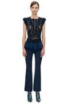 Rebecca Taylor Rebecca Taylor Flare Suiting Pant 8 Navy