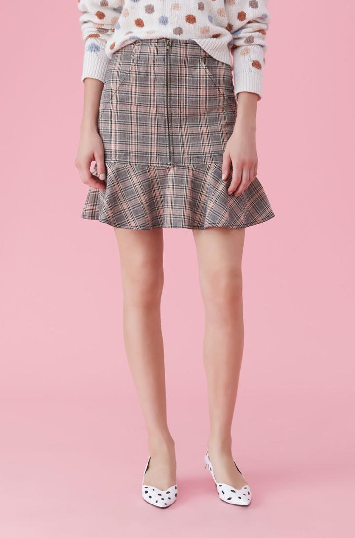 Rebecca Taylor La Vie Plaid Ruffle Skirt