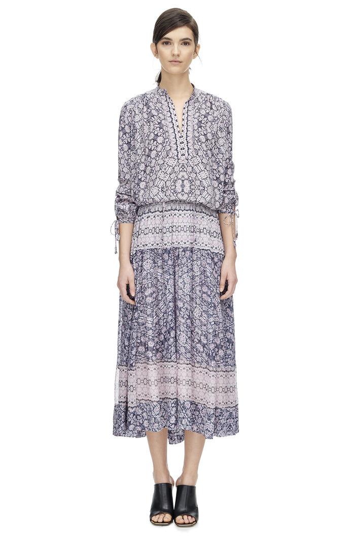 Rebecca Taylor Rebecca Taylor Long Sleeve Tangier Paisley Top 0 Pink Orchid
