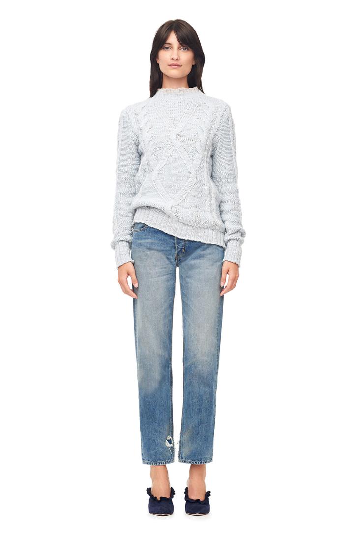 Rebecca Taylor La Vie Merino Wool Mock Neck Pullover