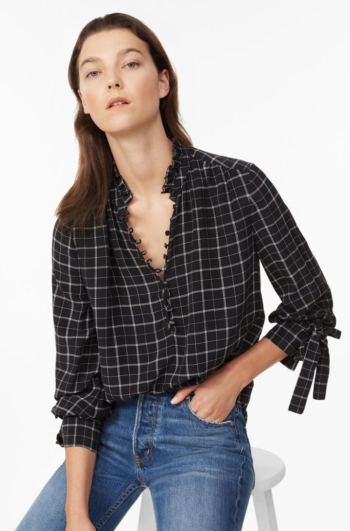 Rebecca Taylor Plaid Silk Top