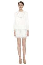 Rebecca Taylor Rebecca Taylor Long Sleeve Stitched Square Embroidered Top 0 Snow