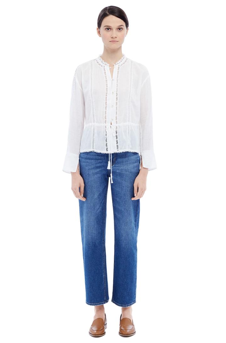 Rebecca Taylor Rebecca Taylor La Vie Gauze Drawstring Top S Chalk