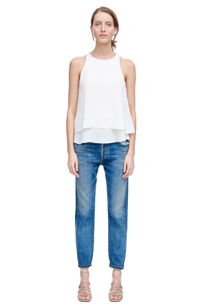 Rebecca Taylor Rebecca Taylor Double Layer Georgette Top 8 Sea Salt
